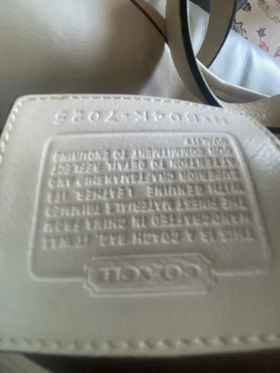 Coach Cream Signature Canvas Shoulder Bag with Leather Trim - Picture 9 of 9